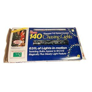 Vintage Joy Brite 140 Chasing Lights UL 63ft Tested Working Christmas Y2K